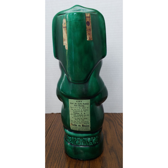 Kahlua Decanter Ceramic Bottle Green Hand Made in Mexico Vintage (Empty) - Picture 3 of 10